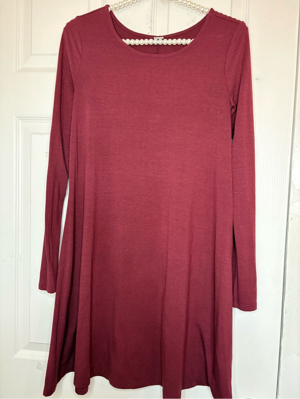 Old Navy Long-Sleeve Swing Dress in Dusty Rose